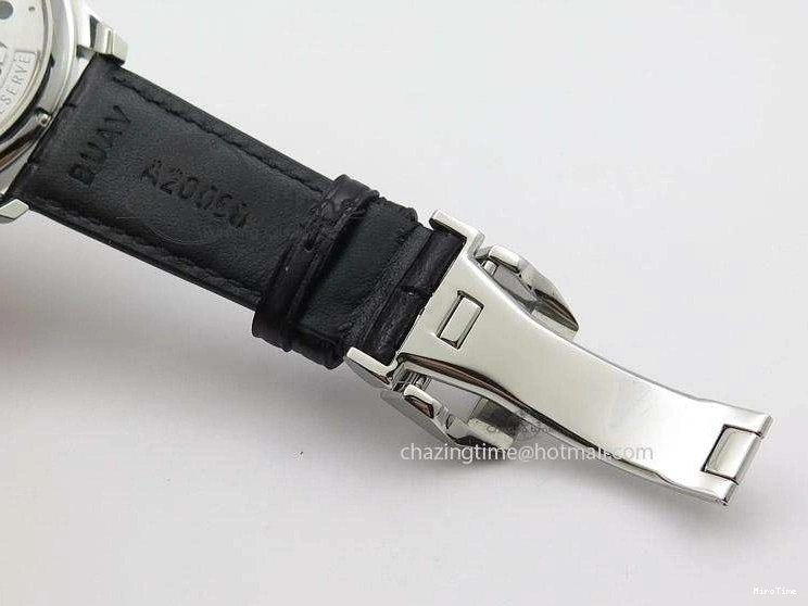 MIROTIME 0601 Breathable Portuguese Tourbillon Mystere SS TF Best Edition White Dial on Black Croc Leather Strap 7384